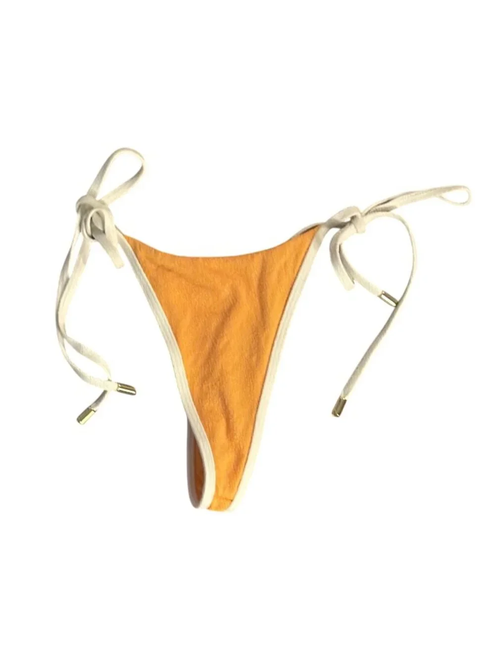 MONDAY Swimwear Palma Bikini Thong in Clementine Ivory Boucle